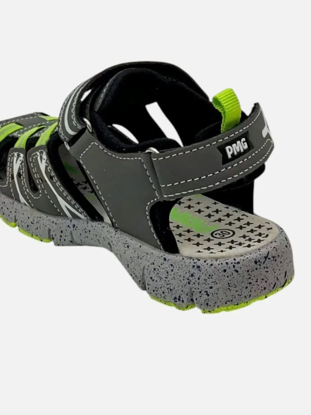 Primigi Big Boys' Gray and Yellow Lightweight Leather Closed-Toe Sandals
